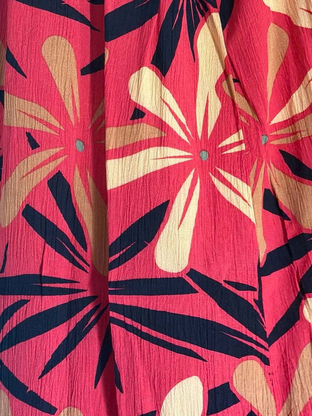 TANOA Floral Print Maxi Skirt Red Rayon - Picture 3 of 4
